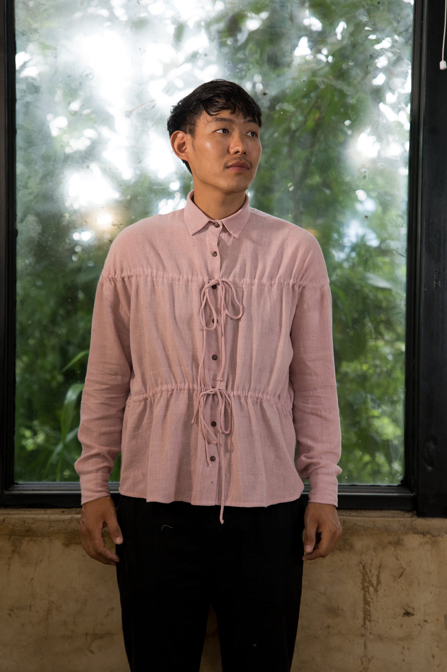 KC.02 Unisex Kala Cotton Shirt with Drawstring Ties and Oversized Fit