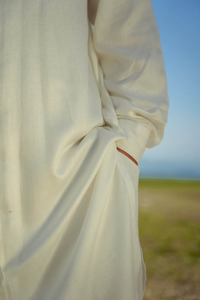 L.12 Unisex Chinese Collar Shirt with Side Split and Pocket Details in Multiple Lengths