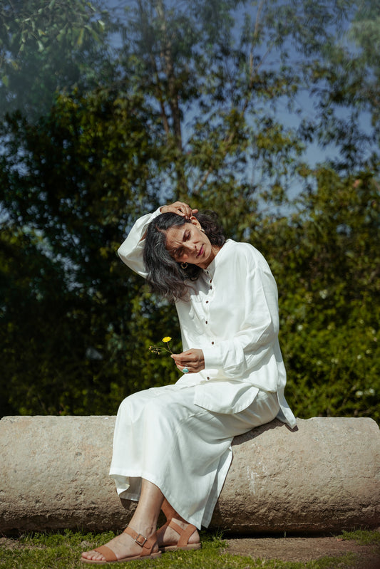 L.12 Unisex Chinese Collar Shirt with Side Split and Pocket Details in Multiple Lengths