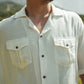 L.01 Unisex Resort Shirt in White with Boxy Fit and Front Pockets