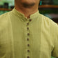 KC.04 Organic Kala Cotton Kurta Top with Hand-Embroidered Stand-Up Collar