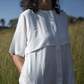 L.03 Unisex Organic Lotus Boxy Shirt with Hidden Button Placket and Side Pockets