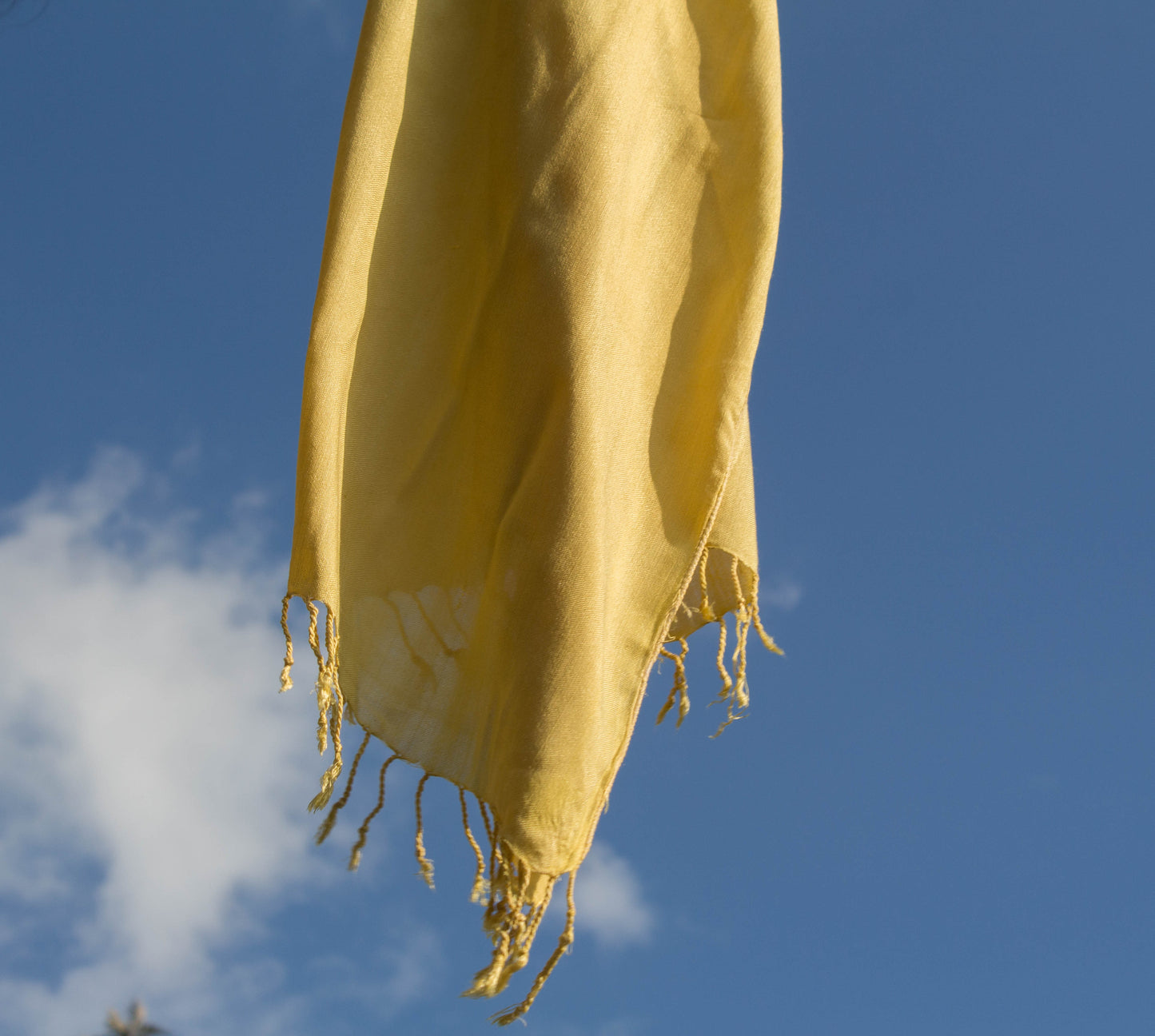 L.06 Handwoven Lotus Fiber Scarf with Hand-Twisted Hem and Lustrous Feel